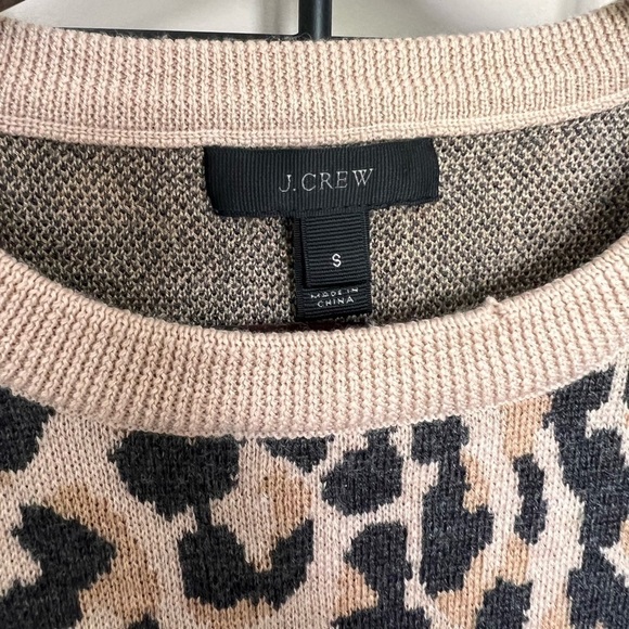 J. Crew 100% Merino Wool Animal Print Crewneck Sweater Sz S - Picture 4 of 8